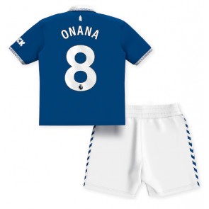 Everton Amadou Onana #8 Hemmaställ Barn 2023-24 Kortärmad (+ Korta byxor)